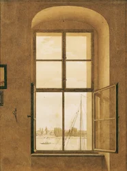 Uitzicht vanuit het atelier van de kunstenaar (rechter raam)