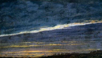 Bewolkte avondlucht