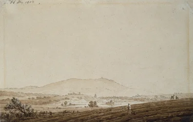 Landschap in Bohemen met Uitzicht op de Jeschkenberg
