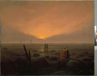 Maanopkomst boven de zee
