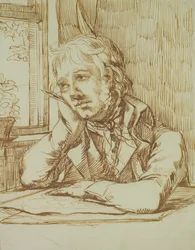 Zelfportret met gesteunde arm