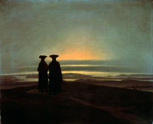 Broers bij zonsondergang, tussen 1830 en 1835