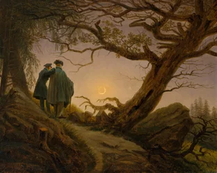 Twee mannen die de maan aanschouwen, ca. 1825-30.