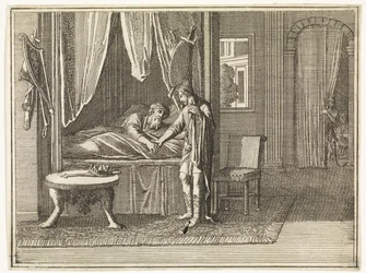 David, op zijn sterfbed, geeft zijn laatste vermaningen aan Salomo