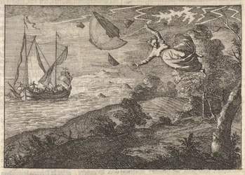 Hevige wind aan de kust van Malmö, 1679