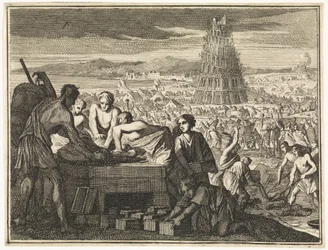 Vervaardigen van stenen voor de Toren van Babel
