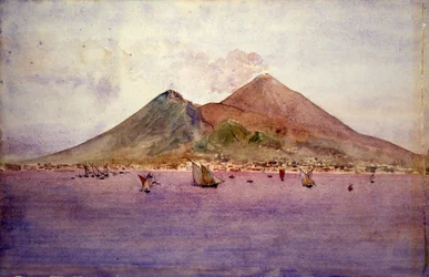 Mt. Vesuvius vanaf de Baai van Napels