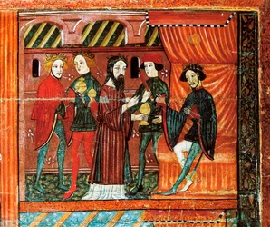 Driekoningen voor koning Herodes, altaarstuk uit Bellver de Cerdany
