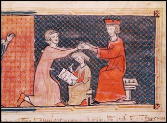 De Koninklijke Aanklager, de Schrijver en de Feodale Heer, uit Capbreu de Clayra et de Millas 1292