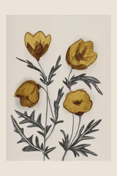 Vintage gouden wilde bloemen