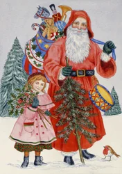 Kerstman en zijn helper