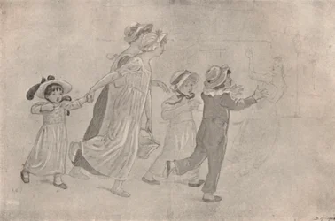 Aquarel voor Kleur Houtsnede, 1880-1890, 1923
