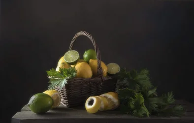 Rustiek stilleven met citrusvruchten