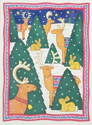 Rendieren rond de kerstbomen