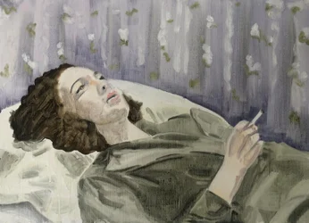 23.03.20 Ze was in conflict, 2020 (olieverf op papier)