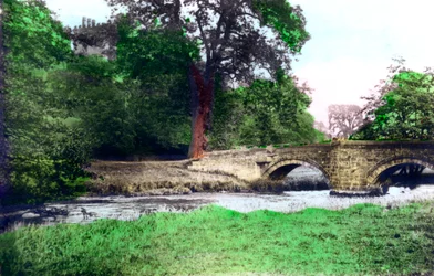 Brug bij Haddon Hall landhuis, Derbyshire, 1926