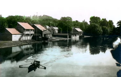 Rivier en boothuis, Burton-upon-Trent, 1926