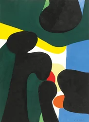 Compositie, ca 1950 (gouache op papier)
