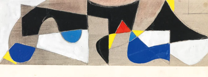 Compositie, ca 1950 (gouache op papier)