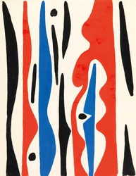 Compositie, ca 1950 (gouache op papier)