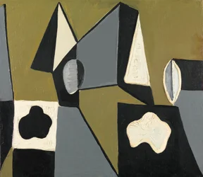 Compositie in olijf en grijs, c.1953 (olieverf op doek)