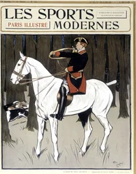 Jacht (een man te paard die honden aanmoedigt) Omslag Modern Sports 02/1906