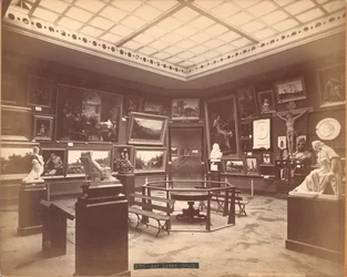 Uitzicht op de Kunst Annexe in de Spaanse Sectie van de Centennial Exposition