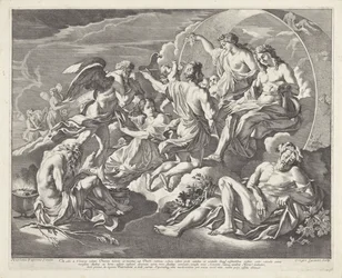 Phaëthon vraagt of hij in de wagen van Apollo mag rijden