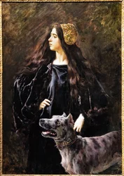 Een dame met een hond
