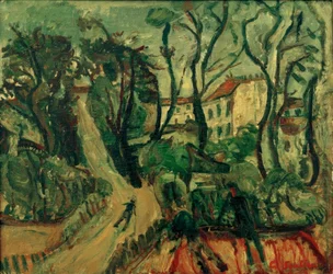 Landschap met huizen