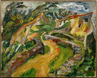 Landschap met oplopende weg (schilderij op doek)