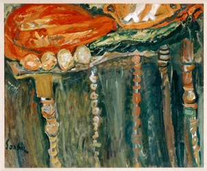 Nature morte au morceau de viande crue - stilleven met een stuk rauw vlees ... (schilderij op doek)