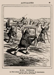 Woest! De Turken kopen verschillende werken op de Impressionistische Tentoonstelling..., 1877