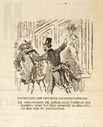 De politiecommissaris eist het adres van de modellen om ze te begraven..., 1877
