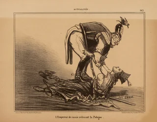 De keizer van Rusland helpt Polen, 1855