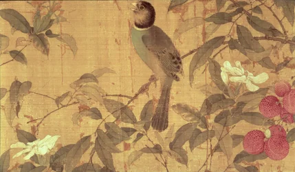 Vogels en bloemen, detail van een horizontale rol