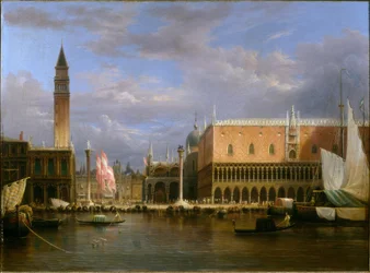 Le môle et le Palais Ducal vues de la mer (De pier en het Dogenpaleis gezien vanaf zee)
