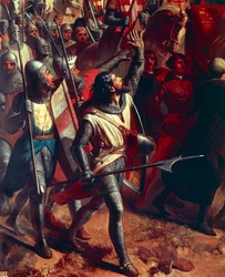 De Slag bij Montgisard 1177, detail van een kruisvaarder, ca. 1842 (olieverf op doek)