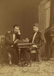 Grootvorst Konstantin Nikolaevitsj van Rusland (1827-1892) en grootvorst Konstantin Konstantinovitsj van Rusland (1858-1915), door Bergamasco, Charles (Karl) (1830-1896)
