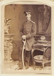 Portret van George I (1845-1913), koning der Hellenen, door Bergamasco, Charles (Karl) (1830-1896)