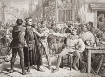 Lord Saye en Sele voorgeleid aan Jack Cade, 4 juli 1450, uit 