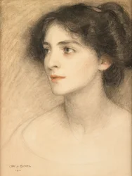 Kathleen Blake (Mrs Reginald Bach) (krijt op papier)