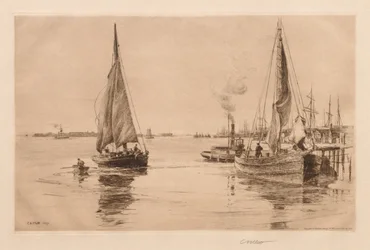 Twee Sloepen op de East River
