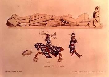Grafbeeld van de ridder Aymer De Valence, graaf van Pembroke, uitgegeven 1811