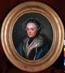 Portret van Marie-Louise-Nicole, hertogin van Enville (1716-1797). Schilderij door Charles Amedee Philippe van Loo (1719-1795)