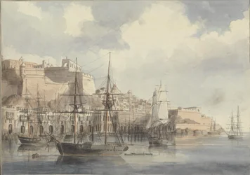 Uitzicht op Malta, ca. 1849