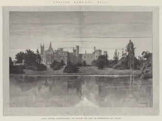 Engelse huizen, Alton Towers, Staffordshire, de zetel van de Graaf van Shrewsbury en Talbot