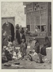 Schetsen in Egypte, Binnenplaats van een Huis in Caïro
