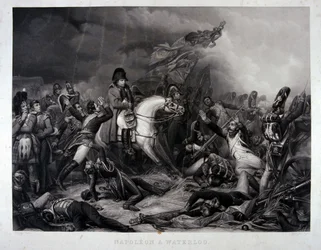 Napoleon (1769-1821) bij de Slag bij Waterloo, 1815
