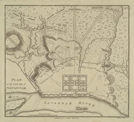 Plan van het beleg van Savannah, 1796